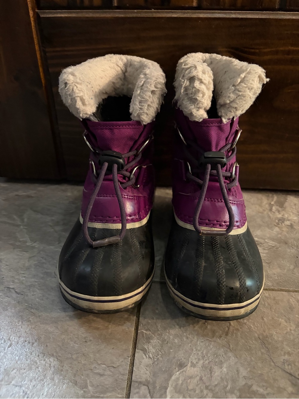 Girls Sorel Purple and Black Insulated Winter Boots Size 13